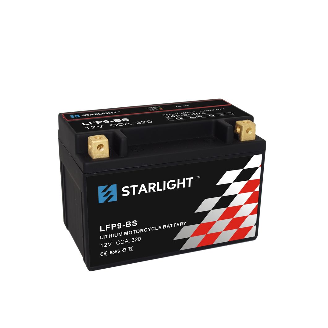 12.8V LiFePO4 LFP9-BS Lithium Motorcycle Starting Battery