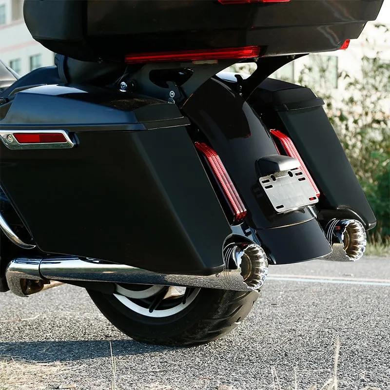 4′′ Megaphone Slip on Dual Exhaust Pipe for Harley Road Street Glide 1995-2016