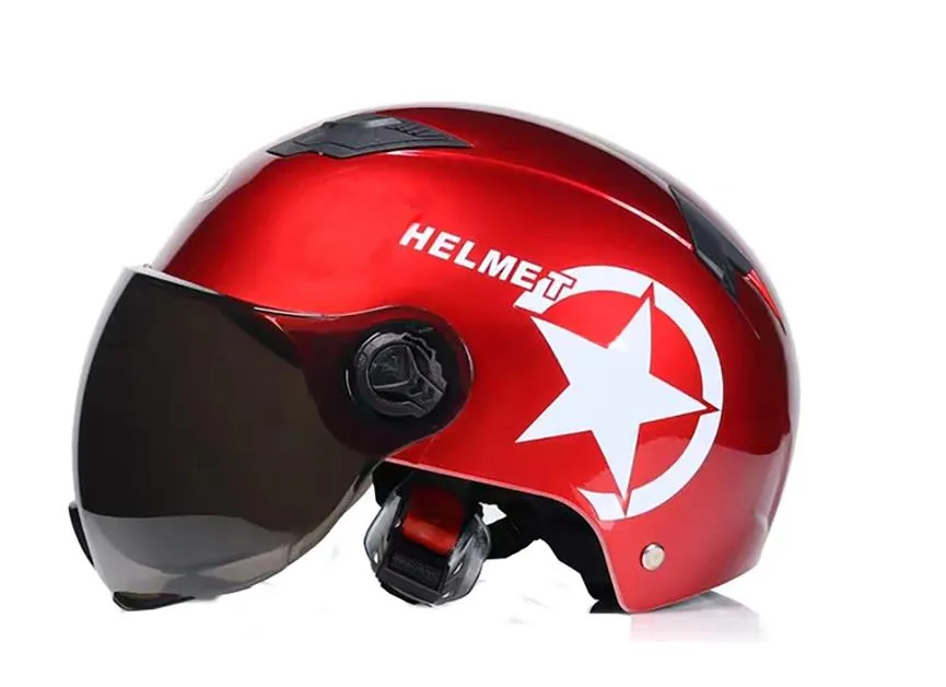 Bulletproof Motorcycle Helmet Scooter Bike Open Face Half Baseball Cap Anti-UV Safety Hard Helmet