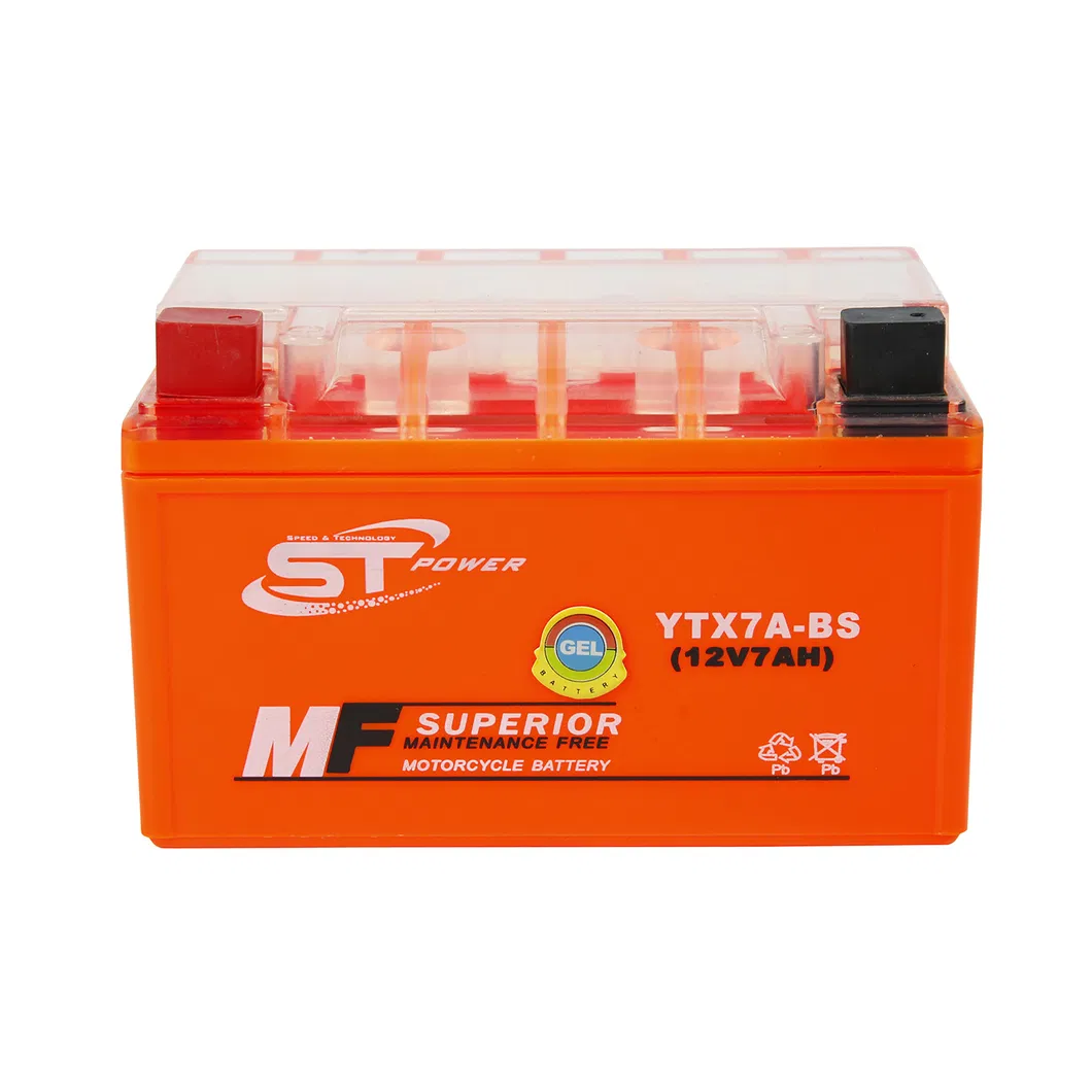 High Performance 12V7ah Ytx7a-BS Mf Motorcycle Battery