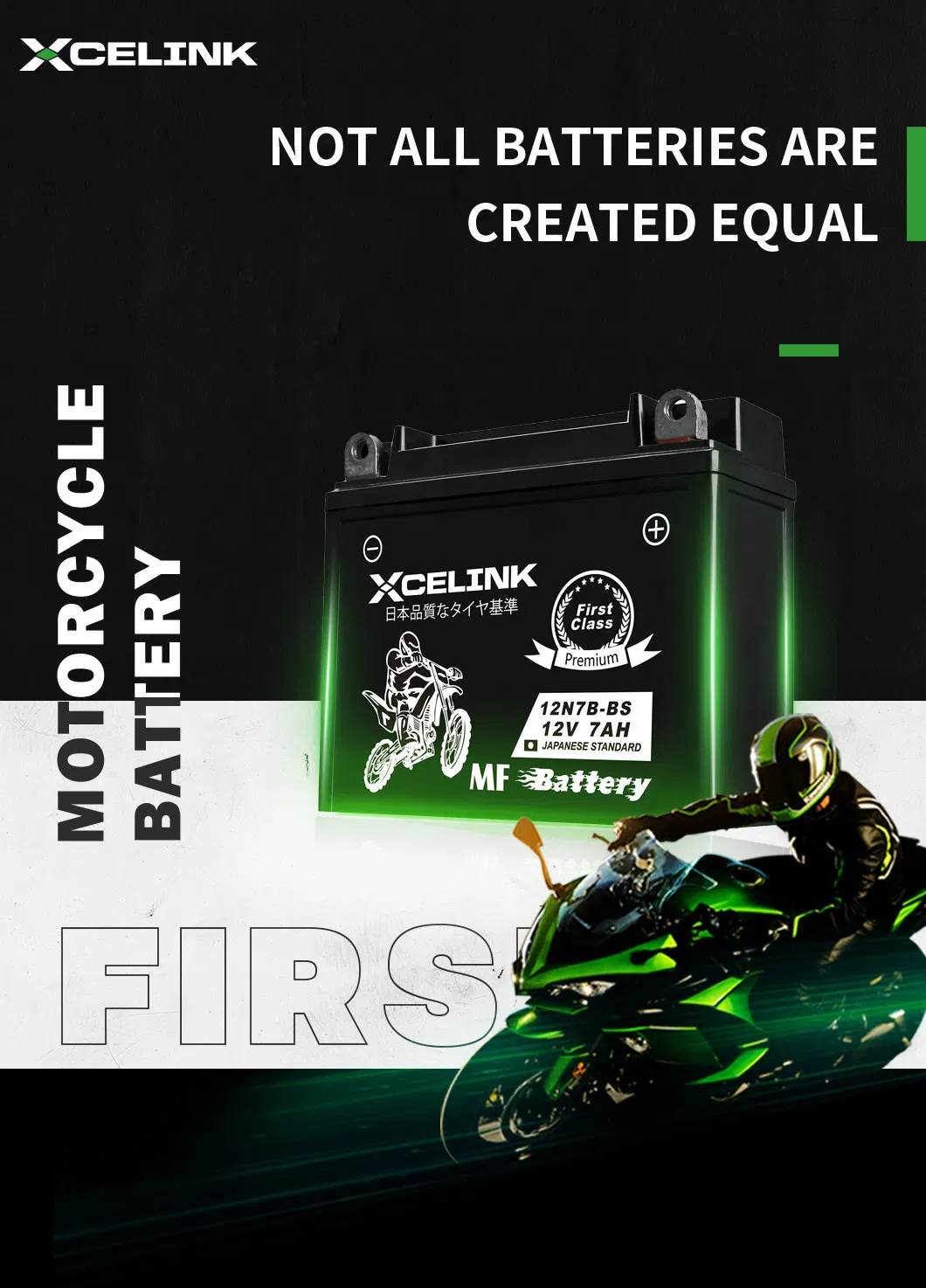 High Quality Battery Xcelink 12V7ah Rechargeable Battery/ Motorcycle Acid Battery