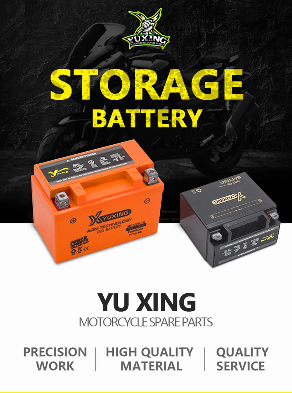 Hot Sale High Quality Motorcycle Parts Maintenance Free Battery: Mf12V5-1A