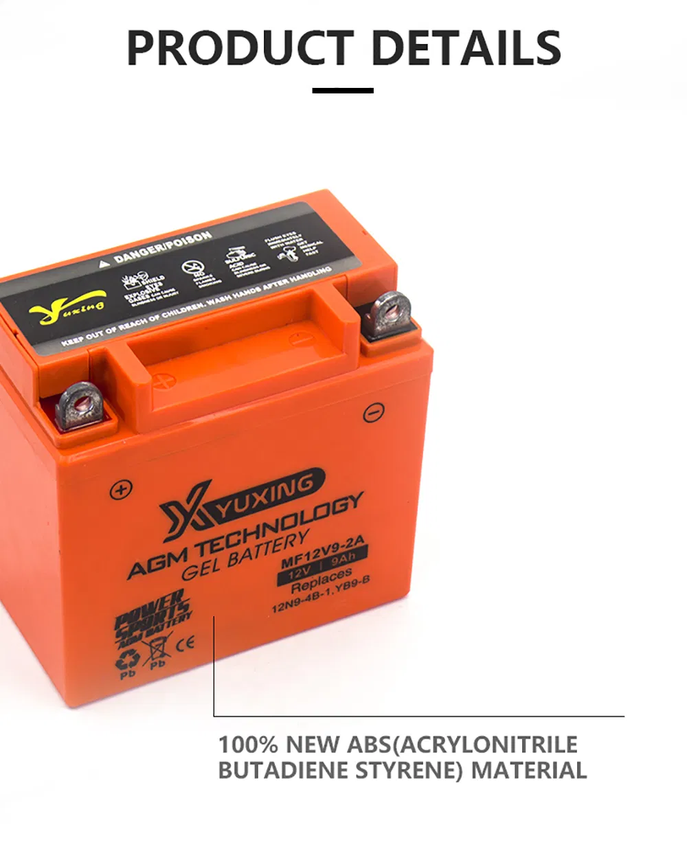 Motorcycle Parts Battery Maintenance Free (MF) High Performance Dry Lead Acid Battery