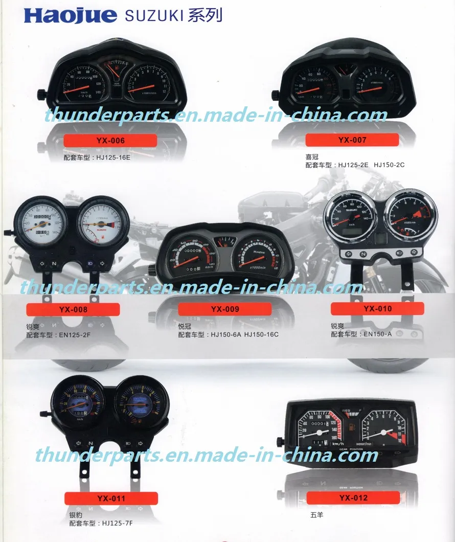Motorcycle Speedometer Assy/Tableros/Velocimetro/Metro Completo Ybr125, Gixxer150, Ax4 Gd110, Ax100, Gn125h