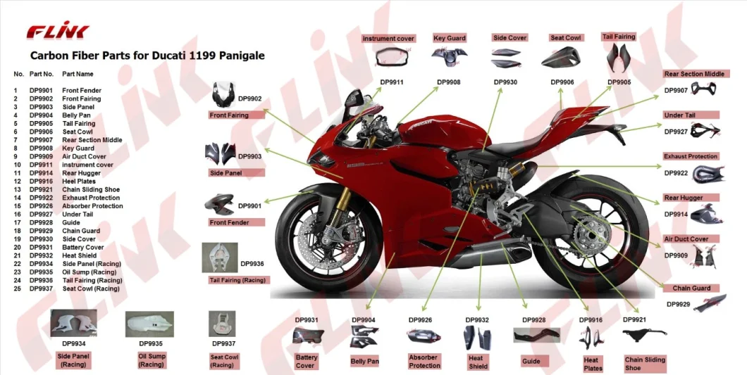 Motorycycle Carbon Fiber Parts for Ducati Panigale 1199