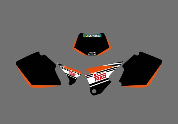 New Style (0422 Bull) Team Graphics & Backgrounds Decals for Ktm Exc 125/200/250/300/400/450/525 2003