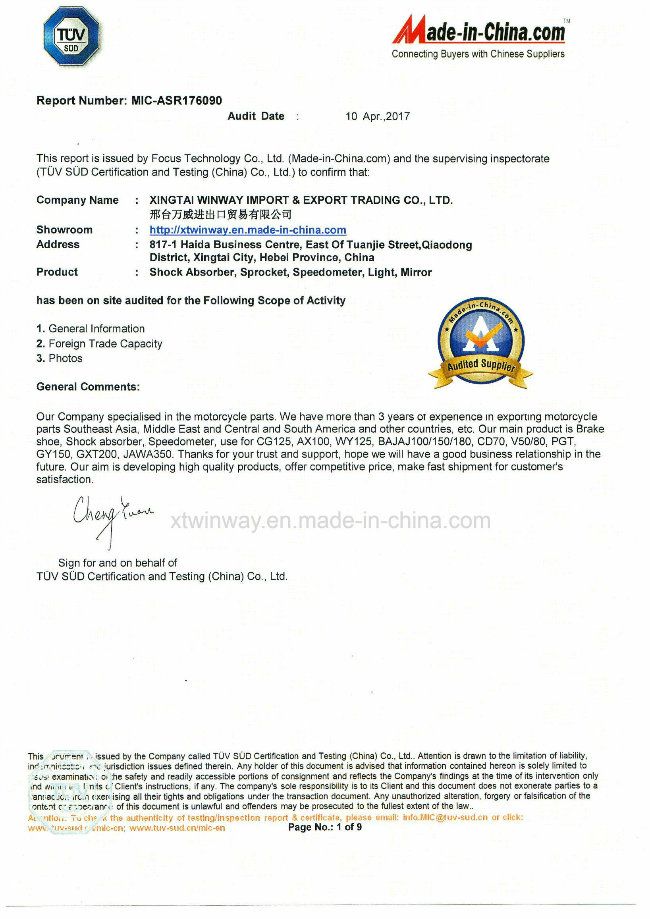 Ww-82136 Gn125 Motorcycle Main Counter Shaft Assembly Kit Motorcycle Parts